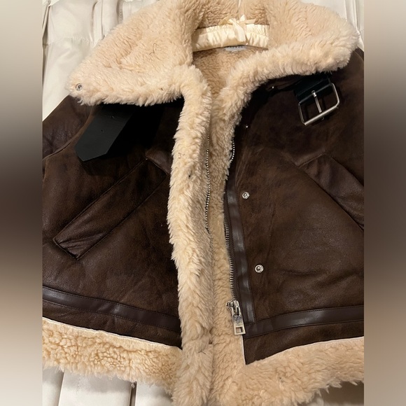 Sherpa faux leather moto jacket - Picture 4 of 10